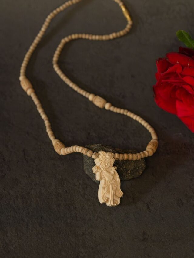 Krishna Tulasi Kanthimala ,Handmade tulsi necklace - hare krishna kanthi mala_Krishna style